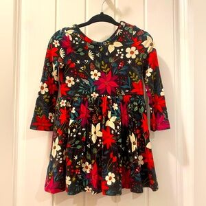 Little Sleepies poinsettia bamboo bodysuit dress 12-18